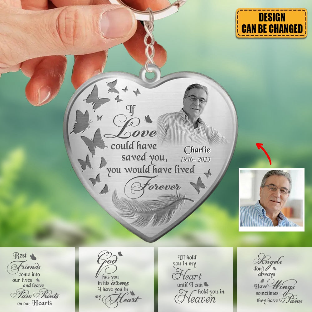 Personalized Photo Heart Memorial Acrylic Keychain