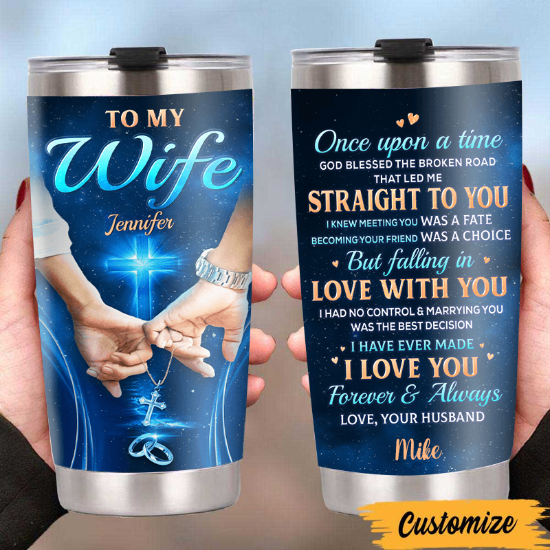 Once Upon A Time - Couple Personalized Custom Tumbler - Gift For Husband Wife, Anniversary