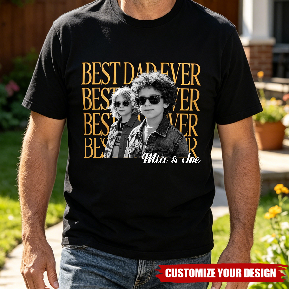 Personalized Dad Shirt With Kids Photo, Fathers Day Gift