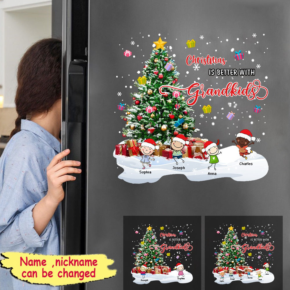 Christmas Is Better With Cute Grandkids Personalized Sticker Decal