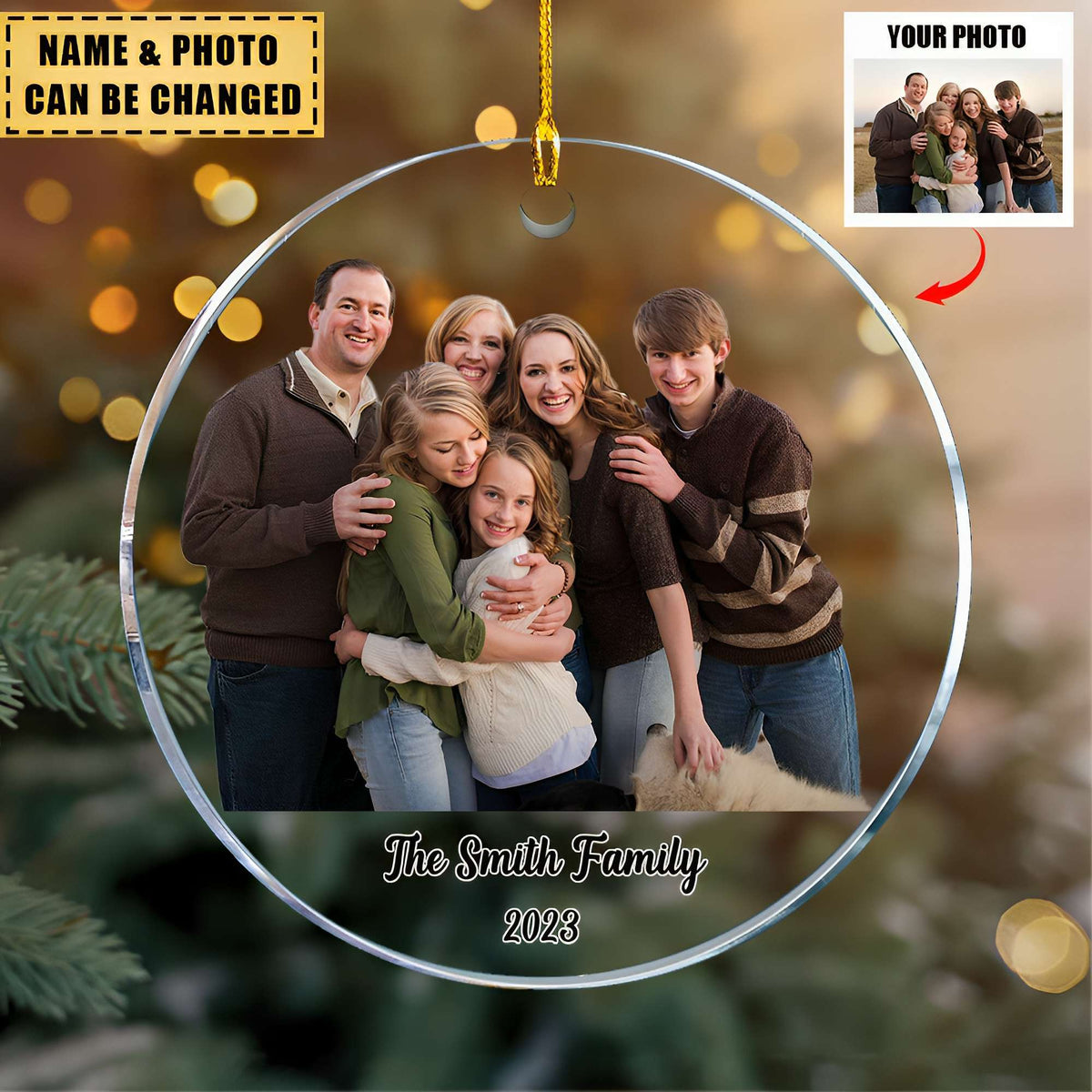 Gift For Grandparents - Personalized Acrylic Photo Ornament