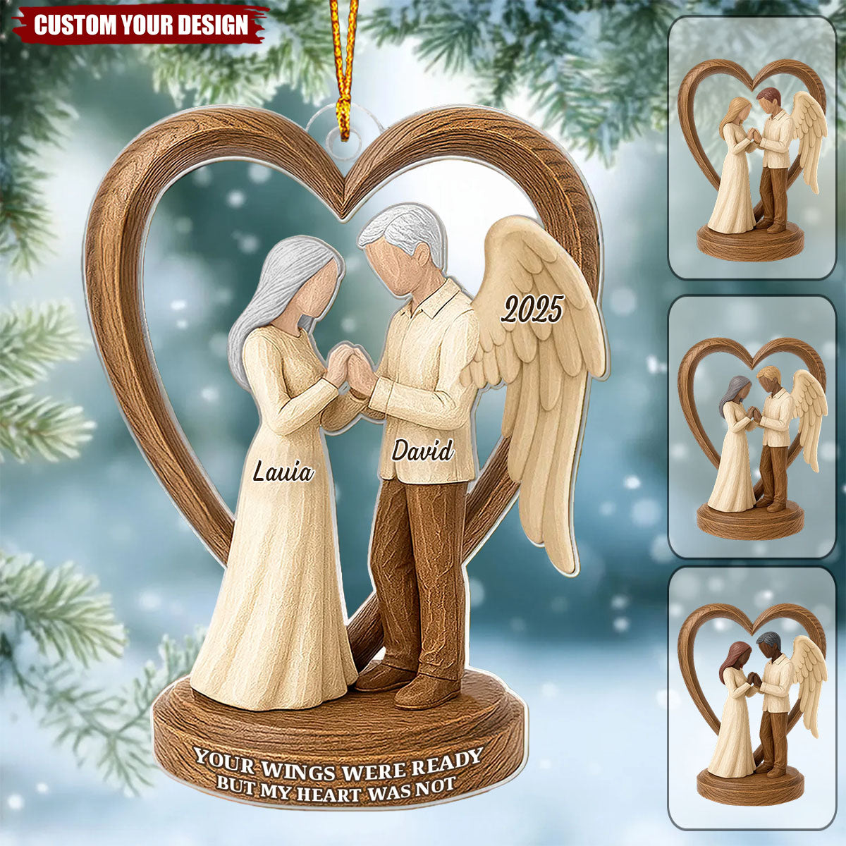Your Wings Were Ready But My Heart Was Not - Couple Memorial Ornament