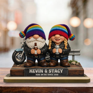 Personalized Motorcycle Couple Name Plaque