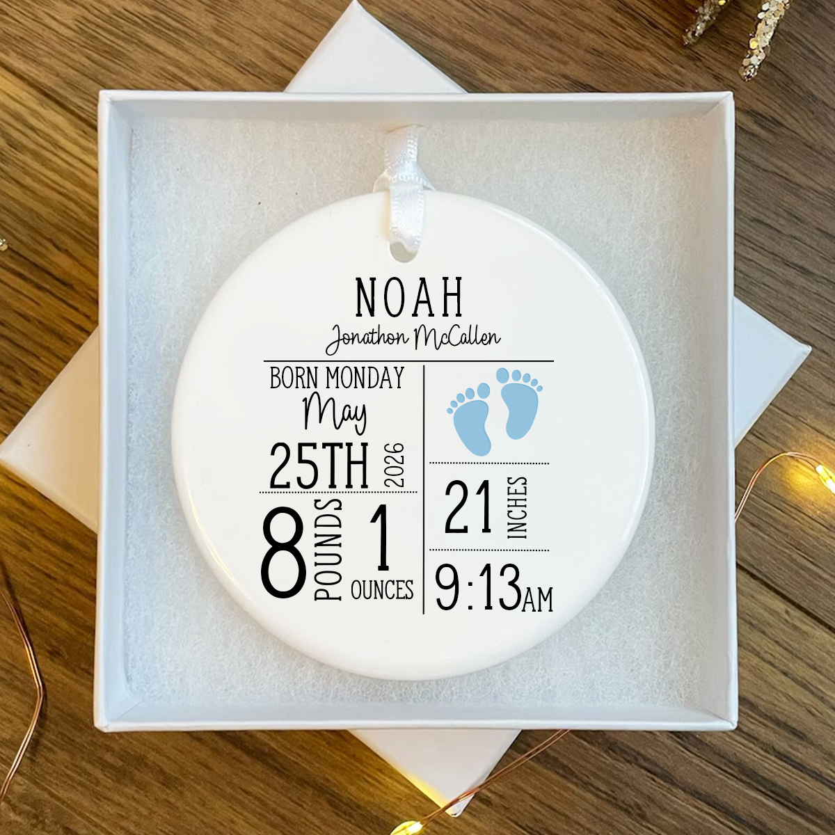 Personalized Baby Birth Stats Keepsake Ornament