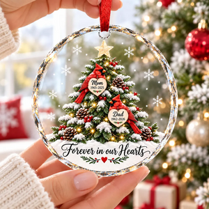 Personalized Cardinal Memorial Ornament, In Loving Memory of Mom & Dad