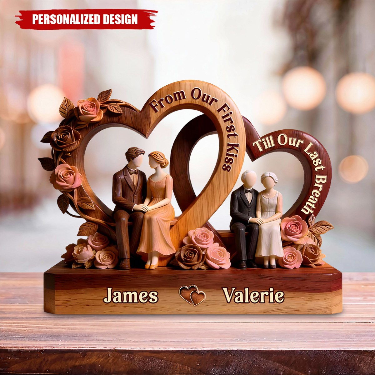 From Our First Kiss Till Our Last Breath - Personalized Shaped Acrylic Plaque