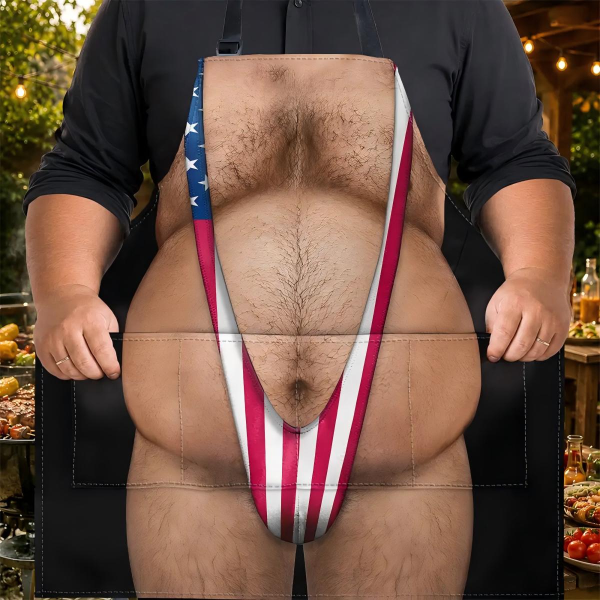 Funny 3D Hairy Body BBQ - Personalized Apron