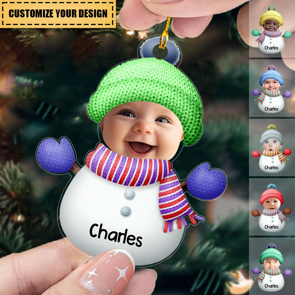 Personalized Christmas Snowman Decoration Custom Photo Ornament