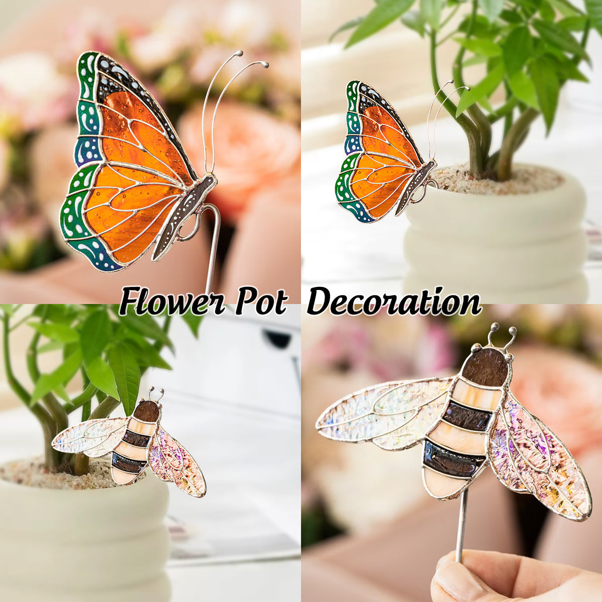 Butterfly Monarch Suncatcher Pot Decoration Gift