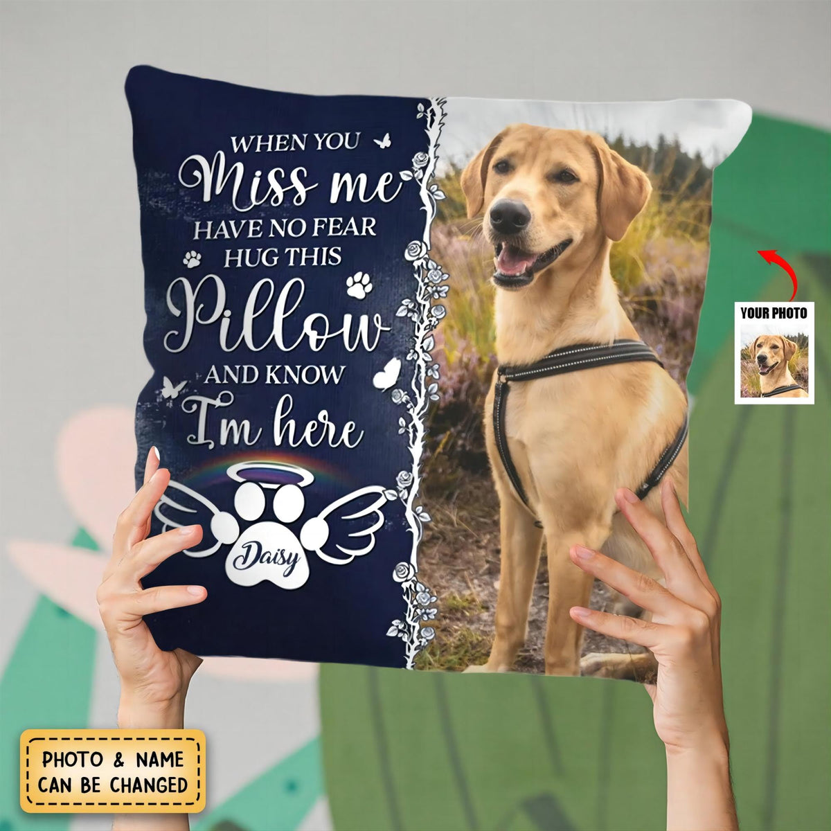 Personalized Custom Pet Photo Pillowcase, Gift For Pet Loss