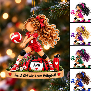Personalized Volleyball Girl Ornament,Custom Name & Number Christmas Ornament