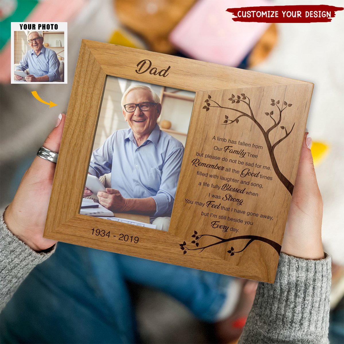 A Limb Has Fallen Poem Personalized Memorial Picture Frame