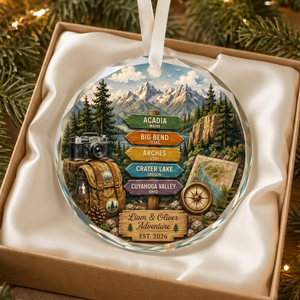 Personalized Travel Adventure Mountain Ornament-Adventure Keepsake