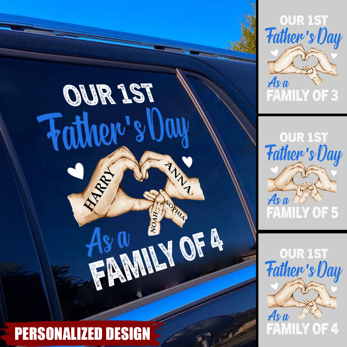 Personalized Family Name Sticker, Gift For First Father's Day