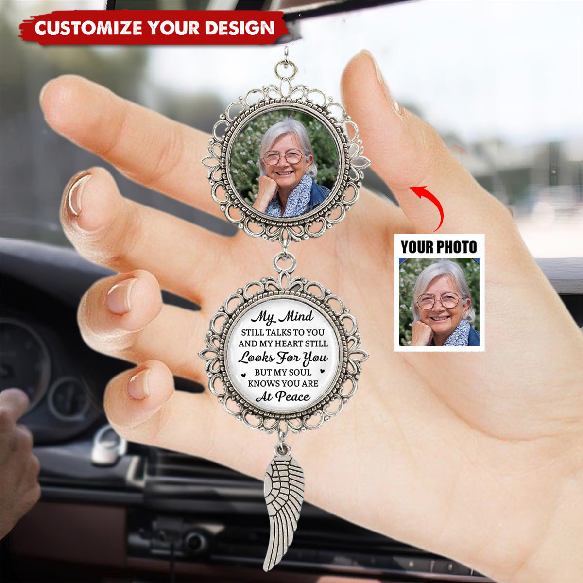 Personalized Photo Pendant Charm - Memorial Gifts