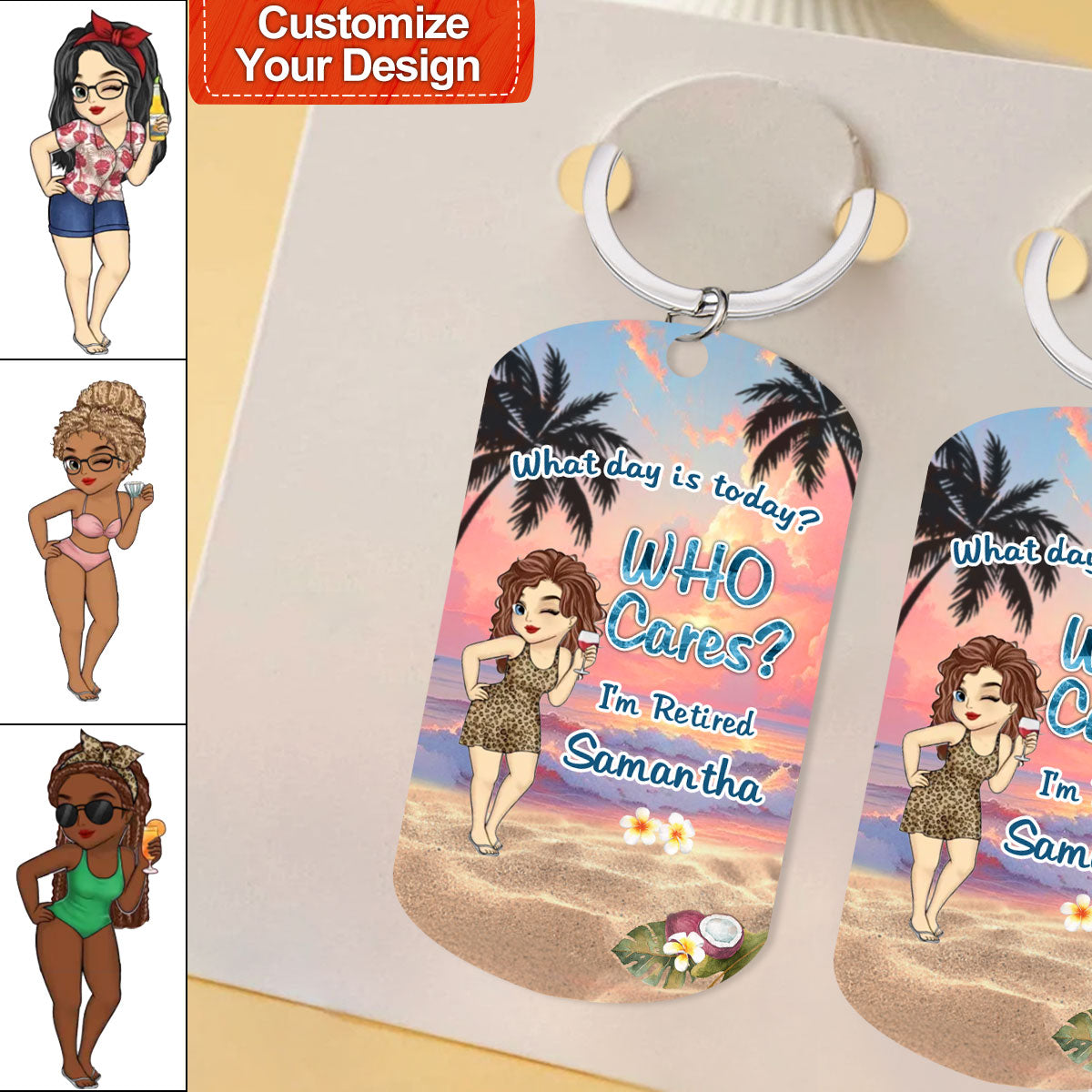 What Day Is Today - Retirement Gift Personalized Stainless Steel Keychain