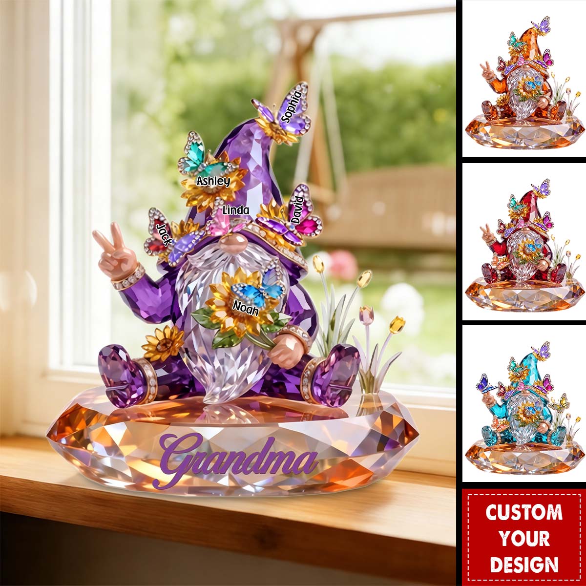 Personalized Grandma With Kids Names Acrylic Plaque, Mother's Day Gift