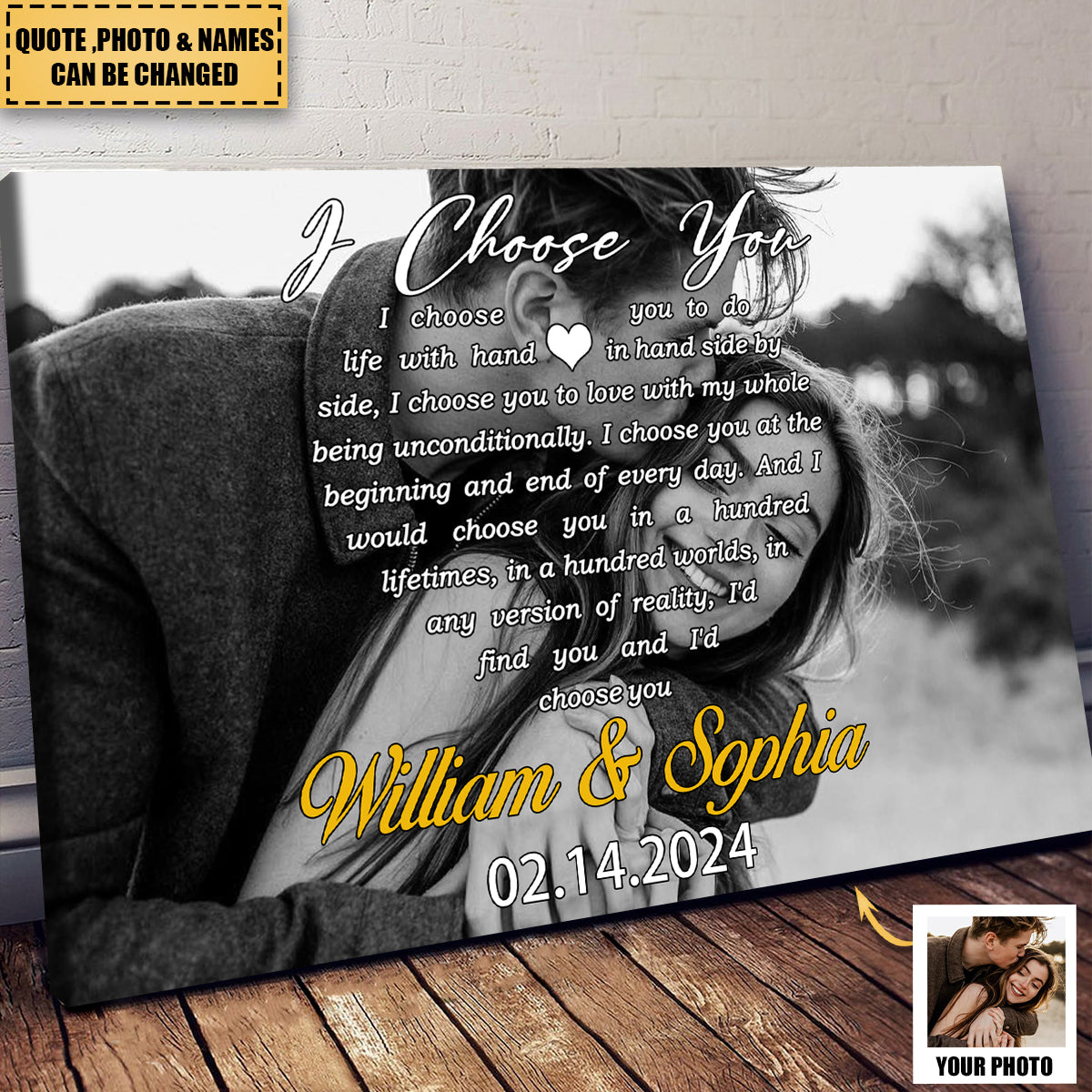 Personalized Custom Photo I Choose You Poster - Gift For Couples
