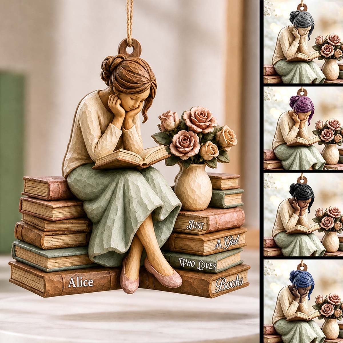 Just A Girl Who Loves Books-Personalized Book Lover Ornament
