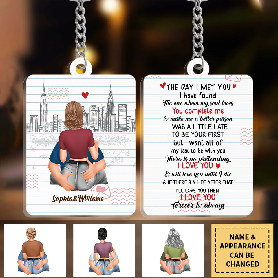 The Day I Met You- Custom Couple Acrylic Keychain Gift