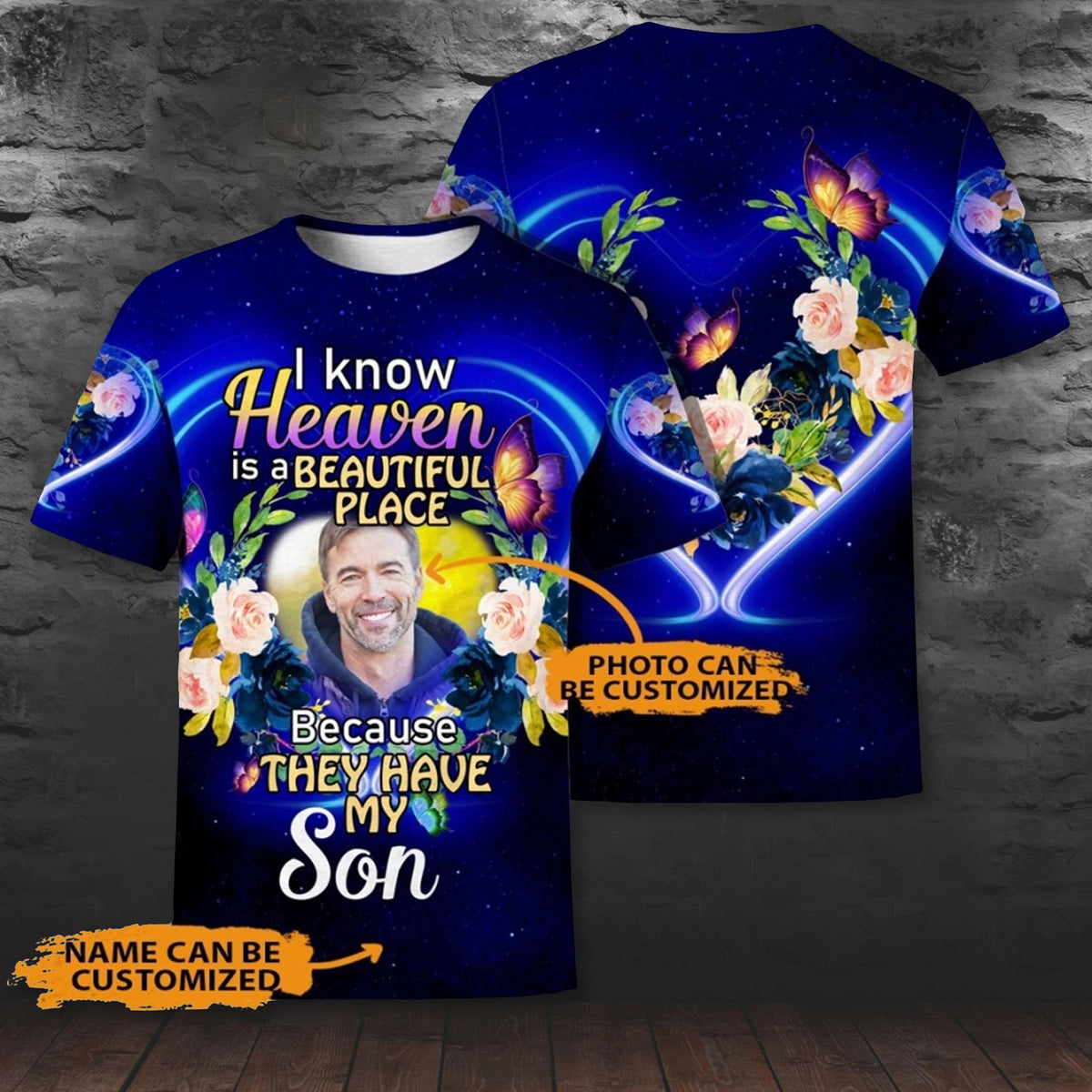 Personalized Memorial Shirt I Know Heaven Is A Beautiful Place Butterfly For Mom, Dad, Grandpa, Son, Daughter Custom Memorial Gift