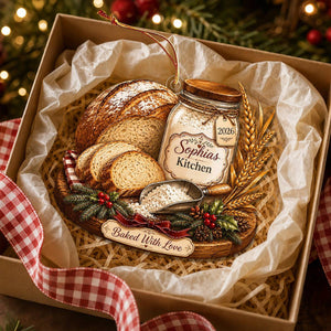 Personalized Sourdough Kitchen Christmas Ornament, Custom Name Bread Baker Keepsake