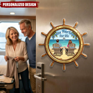 Cruise Partners For Life - Personalized Cruise Ship Door Fridge Magnet