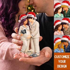Personalized Pregnancy Christmas Ornament, Expecting Parents Gift
