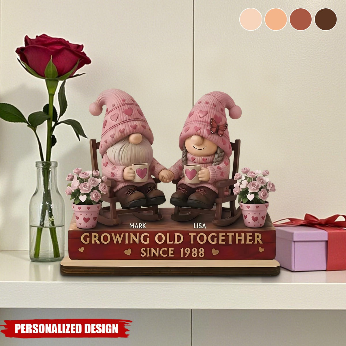 Couple Sitting On Rocking Chair Plaque, Valentine's Gift