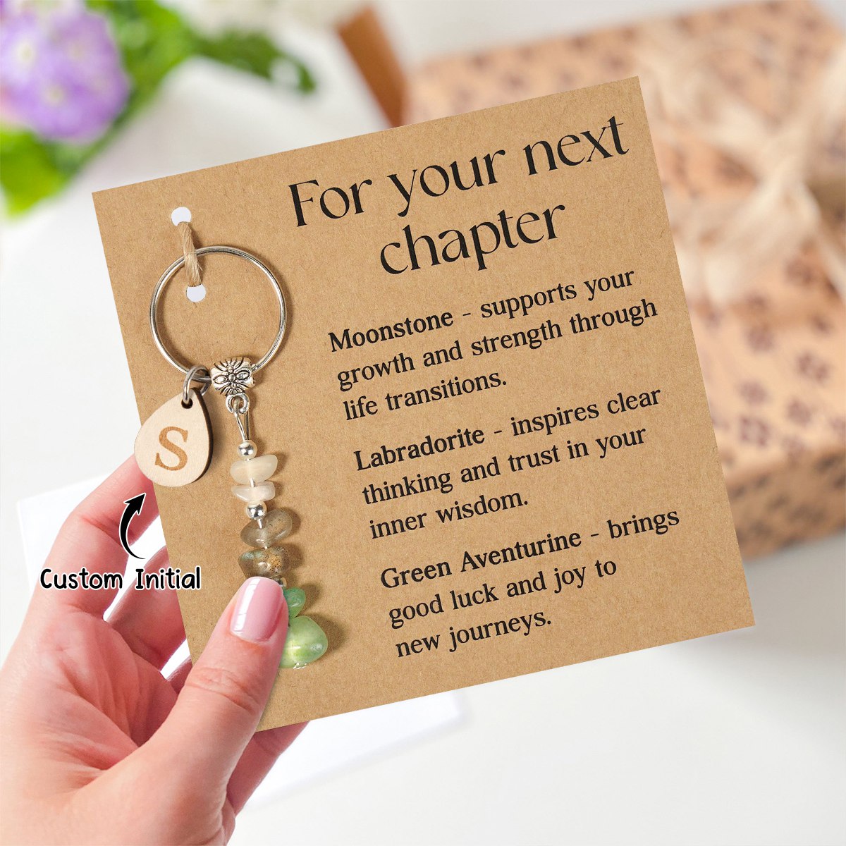 Personalized Crystal keychain for Next Chapter, Gift for Life Transitions, New Job, Graduation