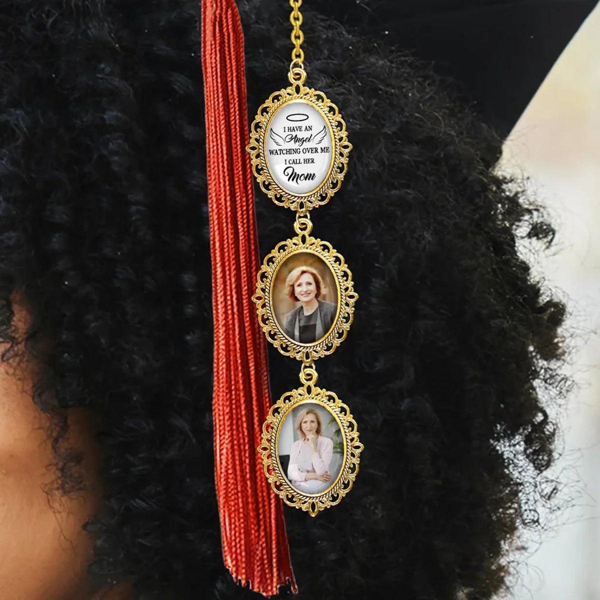 Personalized Tassel Charm With Angel Wings, 2025 Memorial Graduation Gift