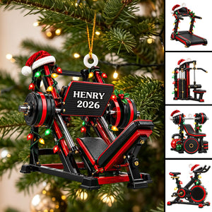 Custom Name Gym Christmas Gifts for Fitness Lovers - Personalized Acrylic Ornament