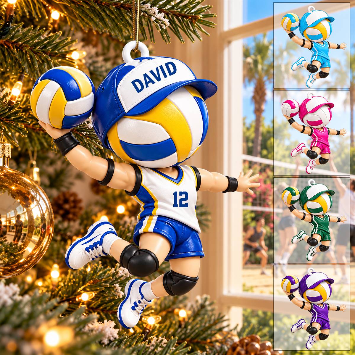 Personalized Custom Volleyball Ornament, Gift for Volleyball Enthusiast