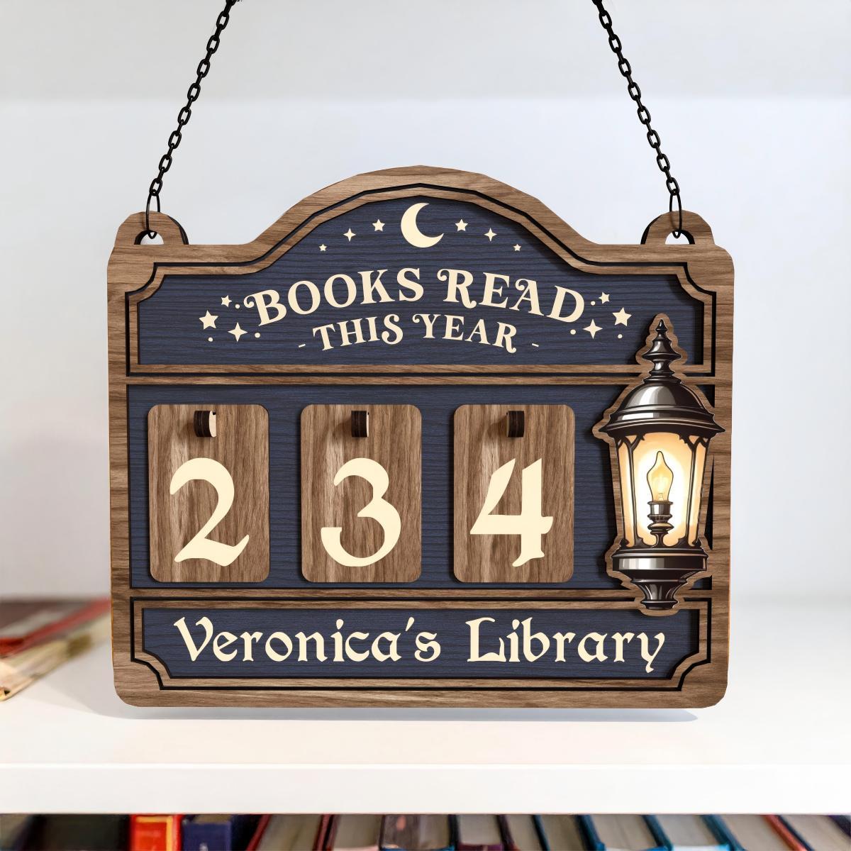 Personalized Books Read This Year Tracker Sign, Book Lover Reader Gift