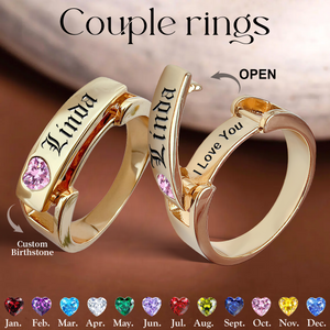 Personalized Engraved Hidden Message Birthstone Ring