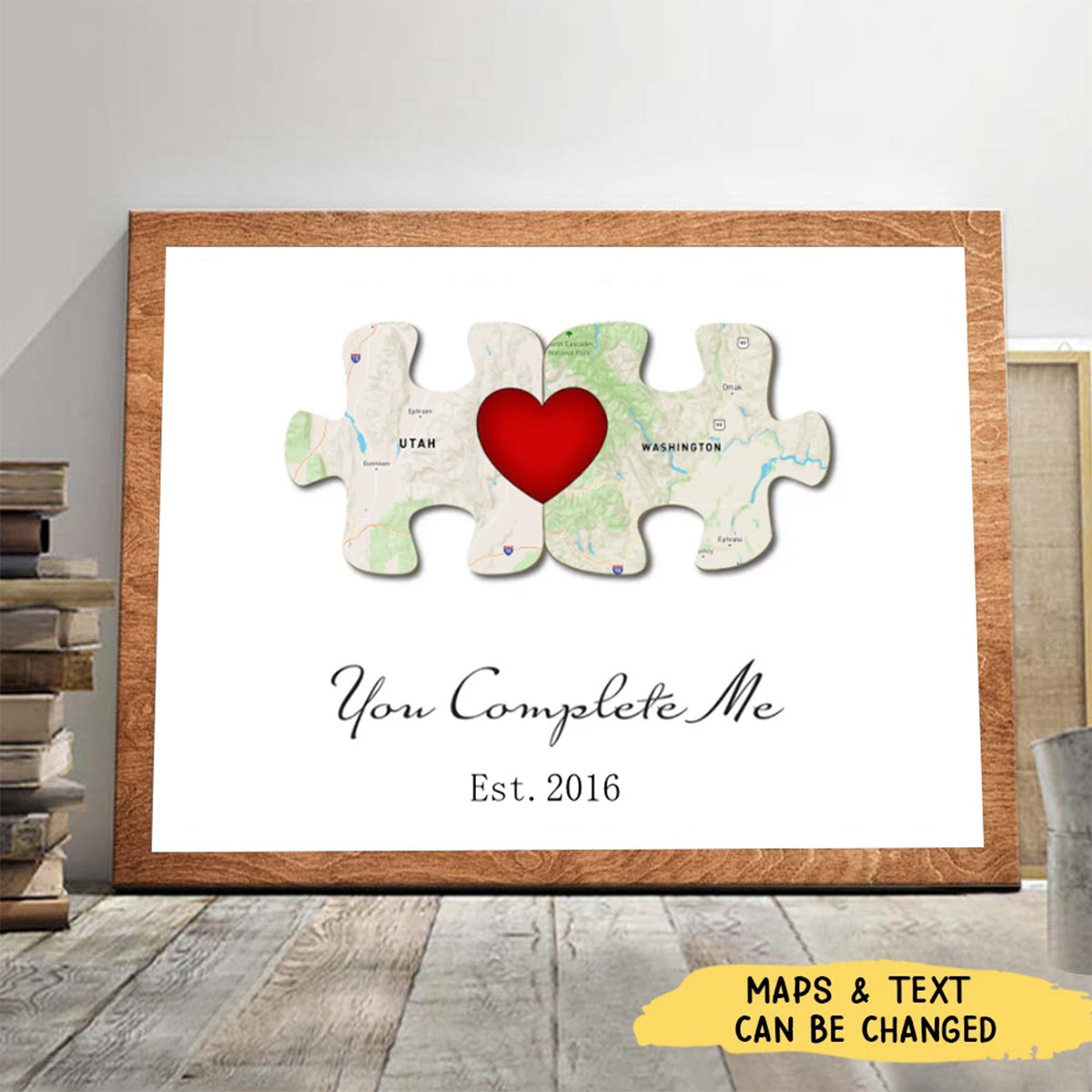 You Complete Me - Custom Text and Map Poster