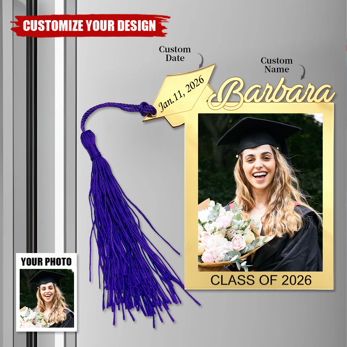 Personalized Graduation 2026 Magnetic Refrigerator Magnet-Gift For Graduates