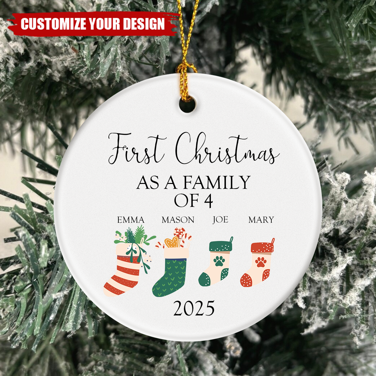 First Christmas as a Family - Personalized Christmas Ornament