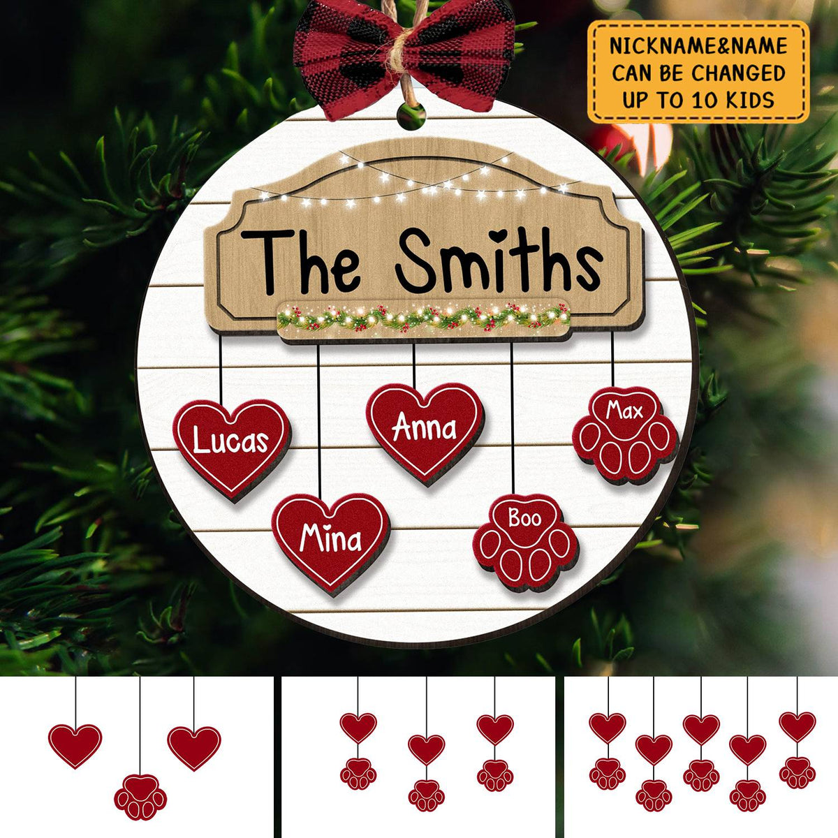The Family Name - Personalized Wooden Ornament