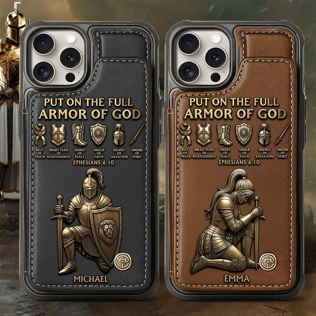 Put On The Full Amor Of God-Personalized Christian Wallet Phone Case