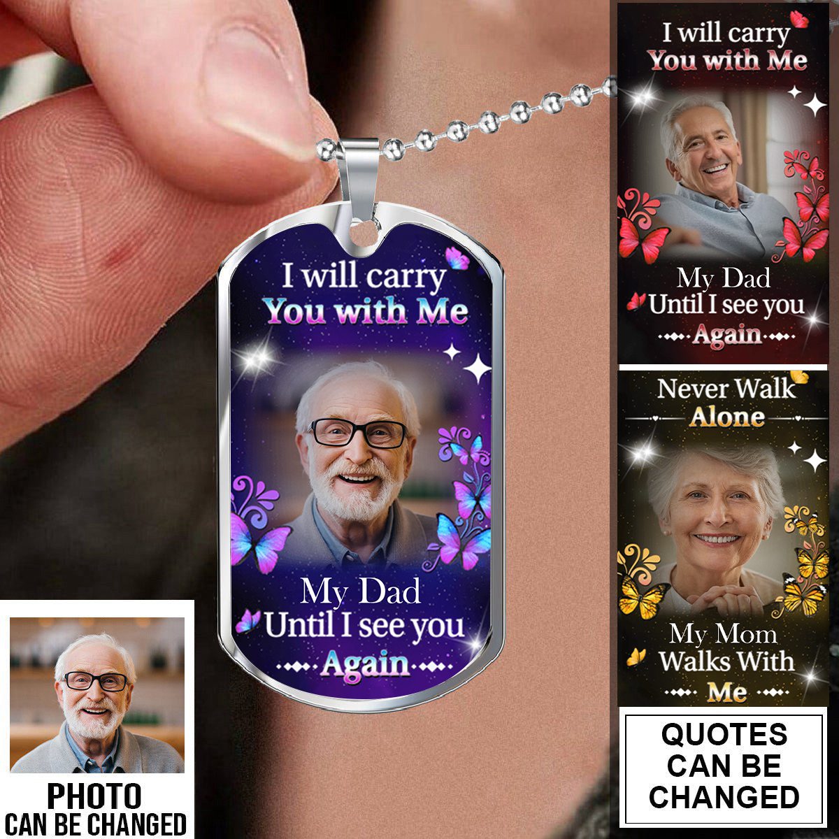 Custom Photo Walk With Me - Memorial Personalized Custom Necklace