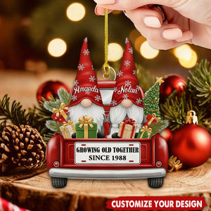 Custom Couple Growing Old Together Christmas Ornament