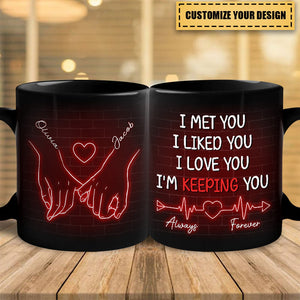 Our Love Is Magic - Couple Personalized Custom Black Mug - Gift For Husband Wife, Anniversary