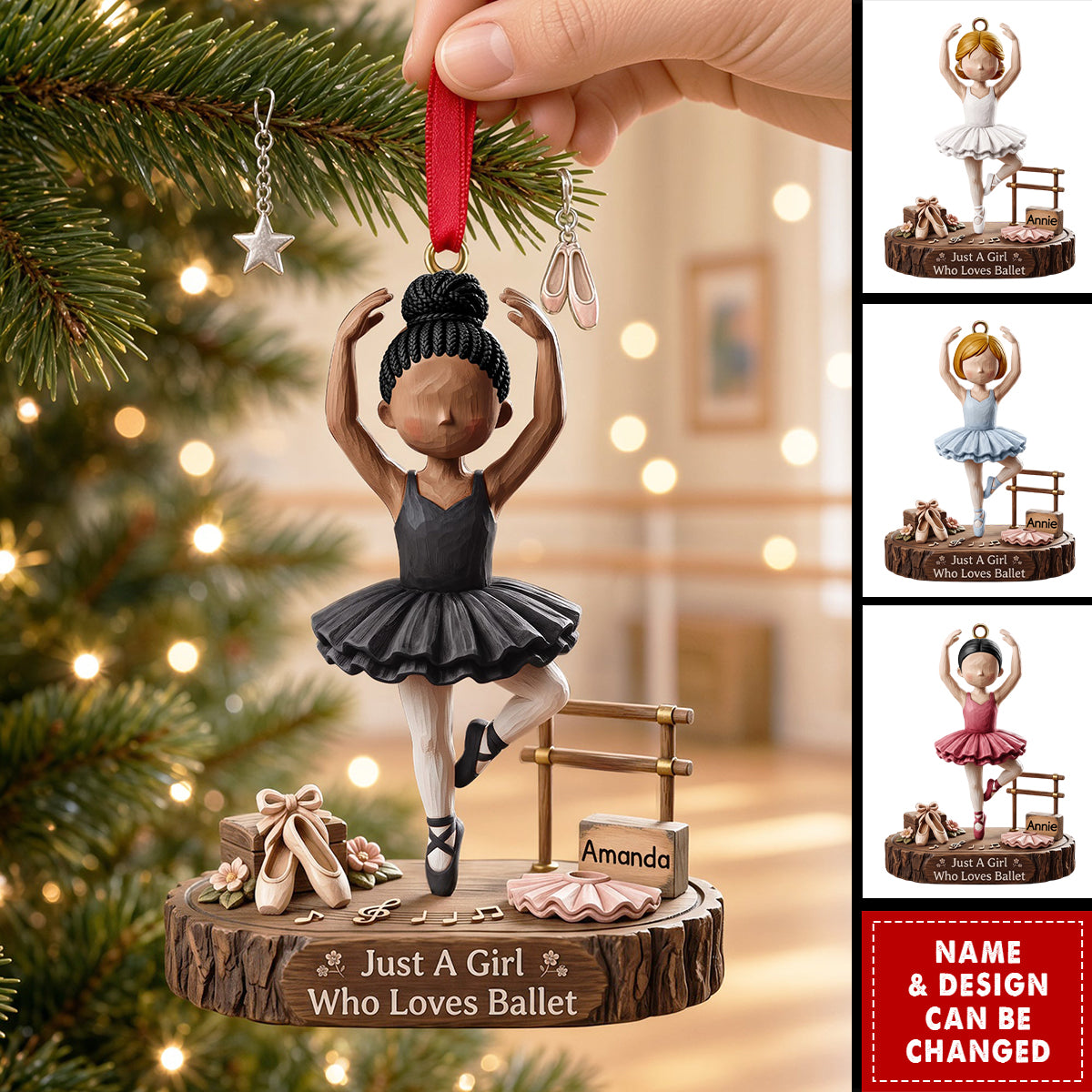 Personalized Ballet Girl Acrylic Ornament - Christmas Gifts For Ballet Lovers
