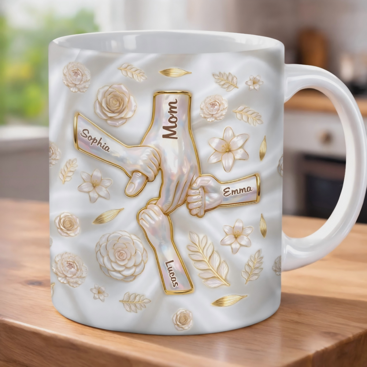 Custom Mug Mother's Day Gifts For Mom, Grandma - Her Hands Hold Our World