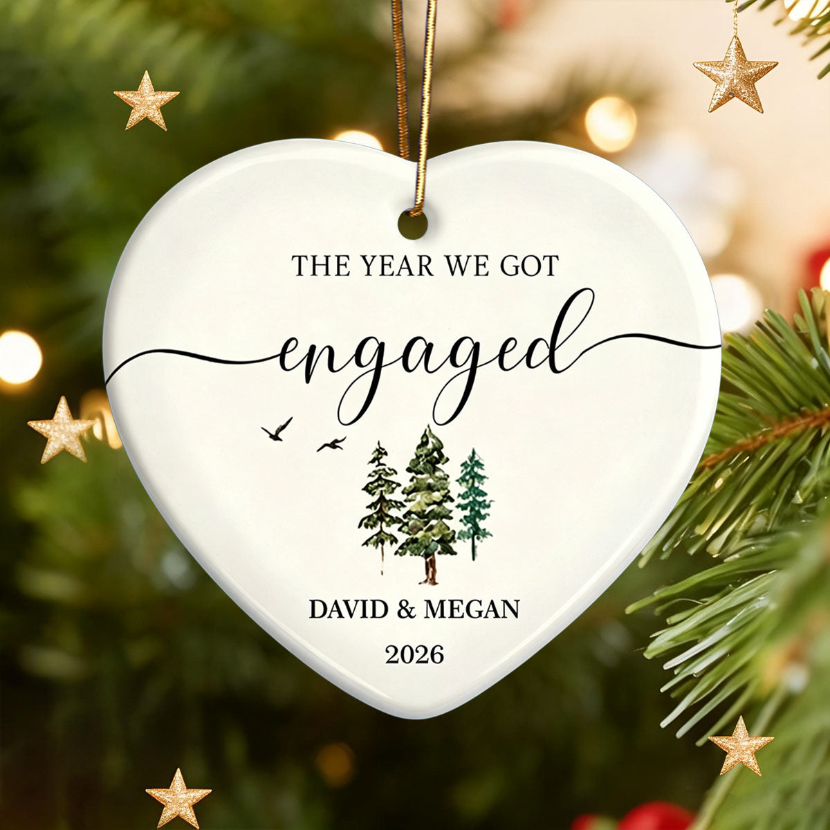 The Year We Got Engaged Ornament, Personalized Engagement Gifts For Couples