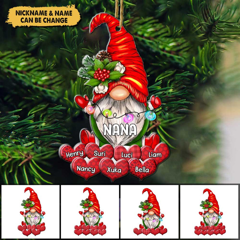 Xmas Family Grandma With Sweetheart Grandkids Personalized Acrylic Ornament