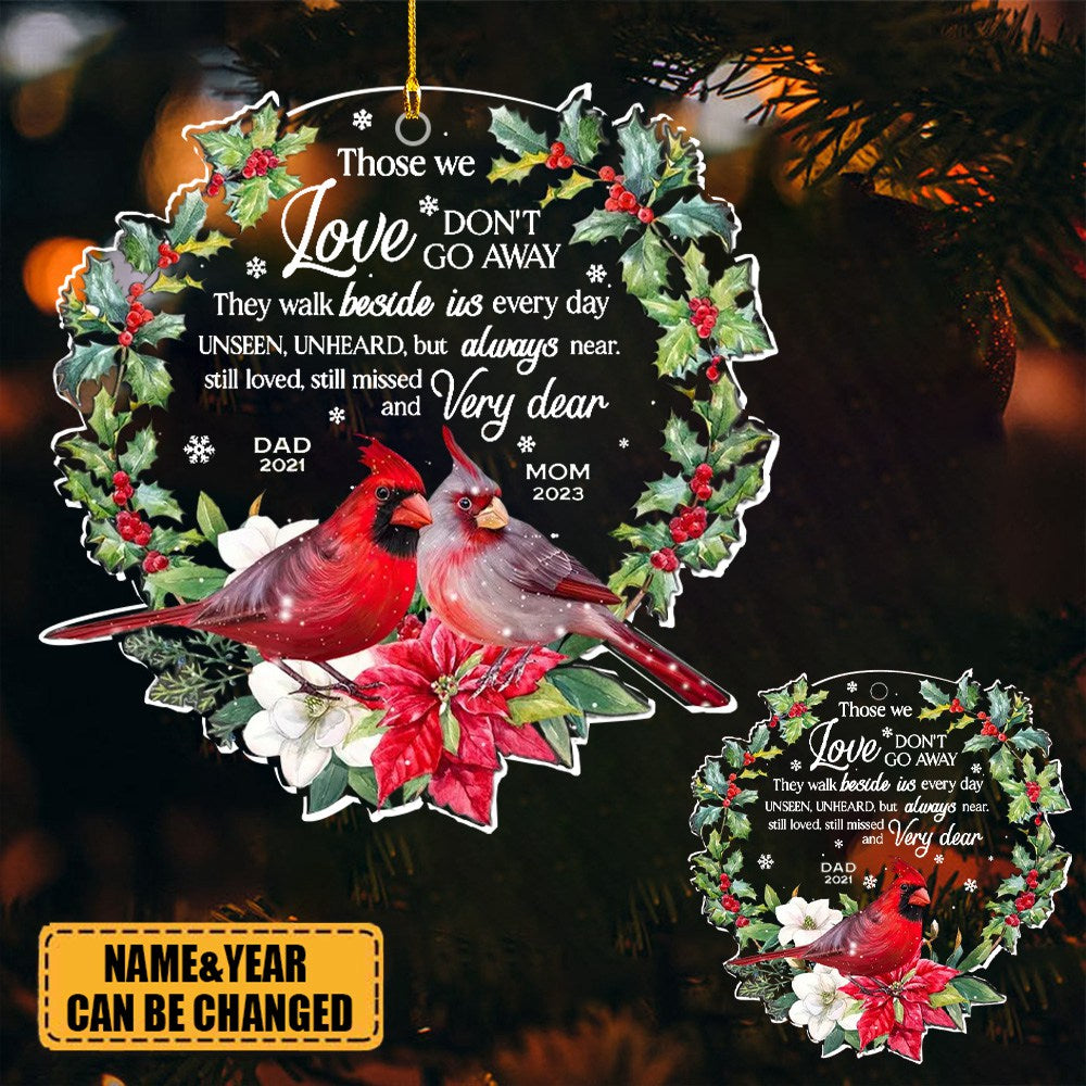 Personalized Christmas Memorial Cardinal Ornament