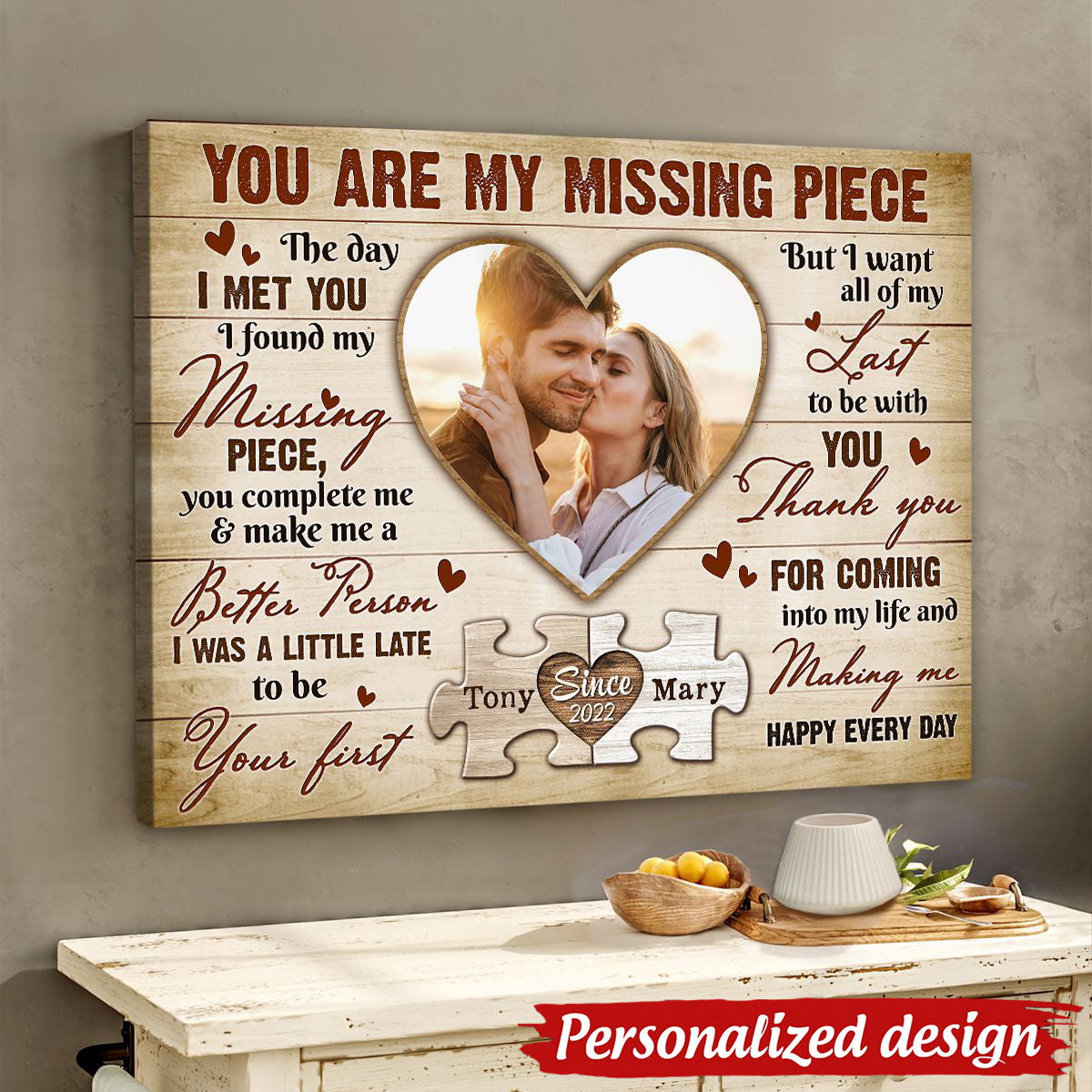 Gift For Couple You're My Missing Piece - Personalized Custom Poster