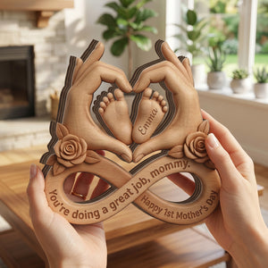 Happy 1st Mother's Day-Personalized Wood Plaue For Mom And Baby